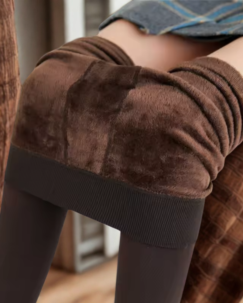 Leggings donna termici - foderati in pile - a vita alta
