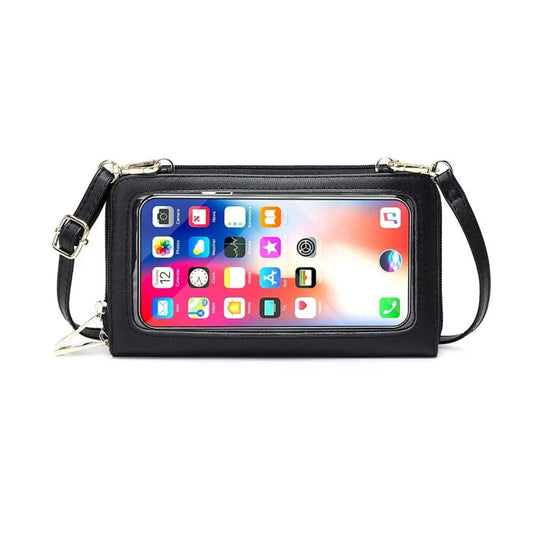 Celia | Portafoglio da viaggio con supporto per passaporto a tracolla con touch screen con blocco RFID