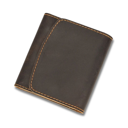 Luca | Portafoglio da viaggio vintage in pelle di mucca bifold con bottone a pressione