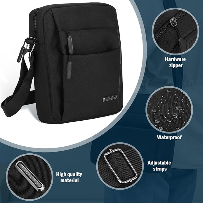 Borsa a Tracolla Uomo - Antifurto Impermeabile Elegante
