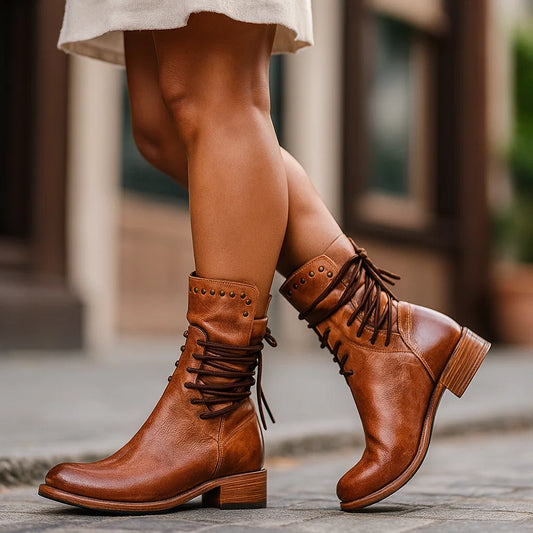 Stivaletti da Donna in Pelle con Borchie