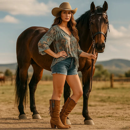 Stilla - Stivali da Cowboy in Vera Pelle - Resistenti - Eleganti