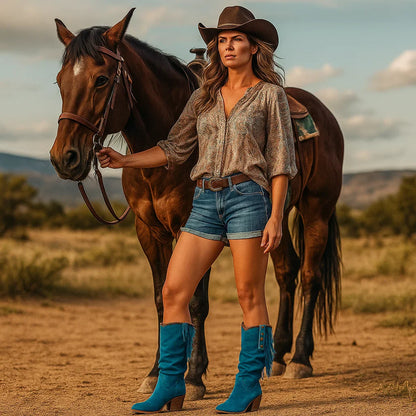 Stilla - Stivali da Cowboy in Vera Pelle - Resistenti - Eleganti