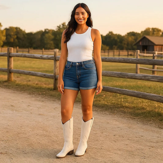 Stivali cowboy in pelle da donna Cooper