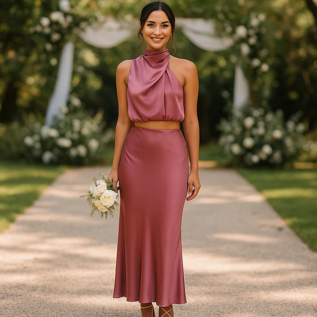 Esther – Completo Top e Gonna Satinata