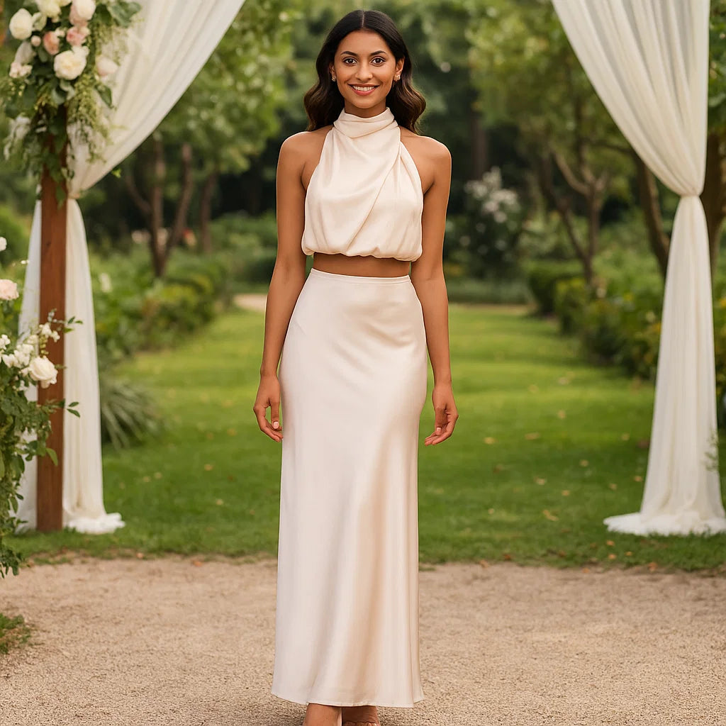 Esther – Completo Top e Gonna Satinata