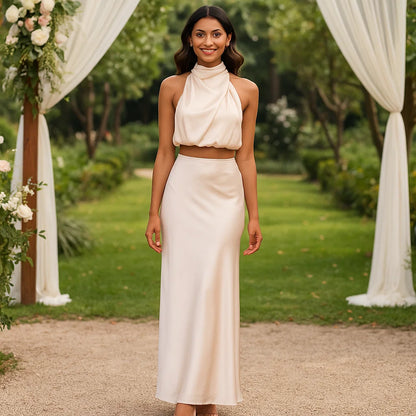 Esther – Completo Top e Gonna Satinata