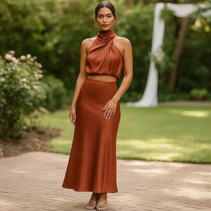 Esther – Completo Top e Gonna Satinata