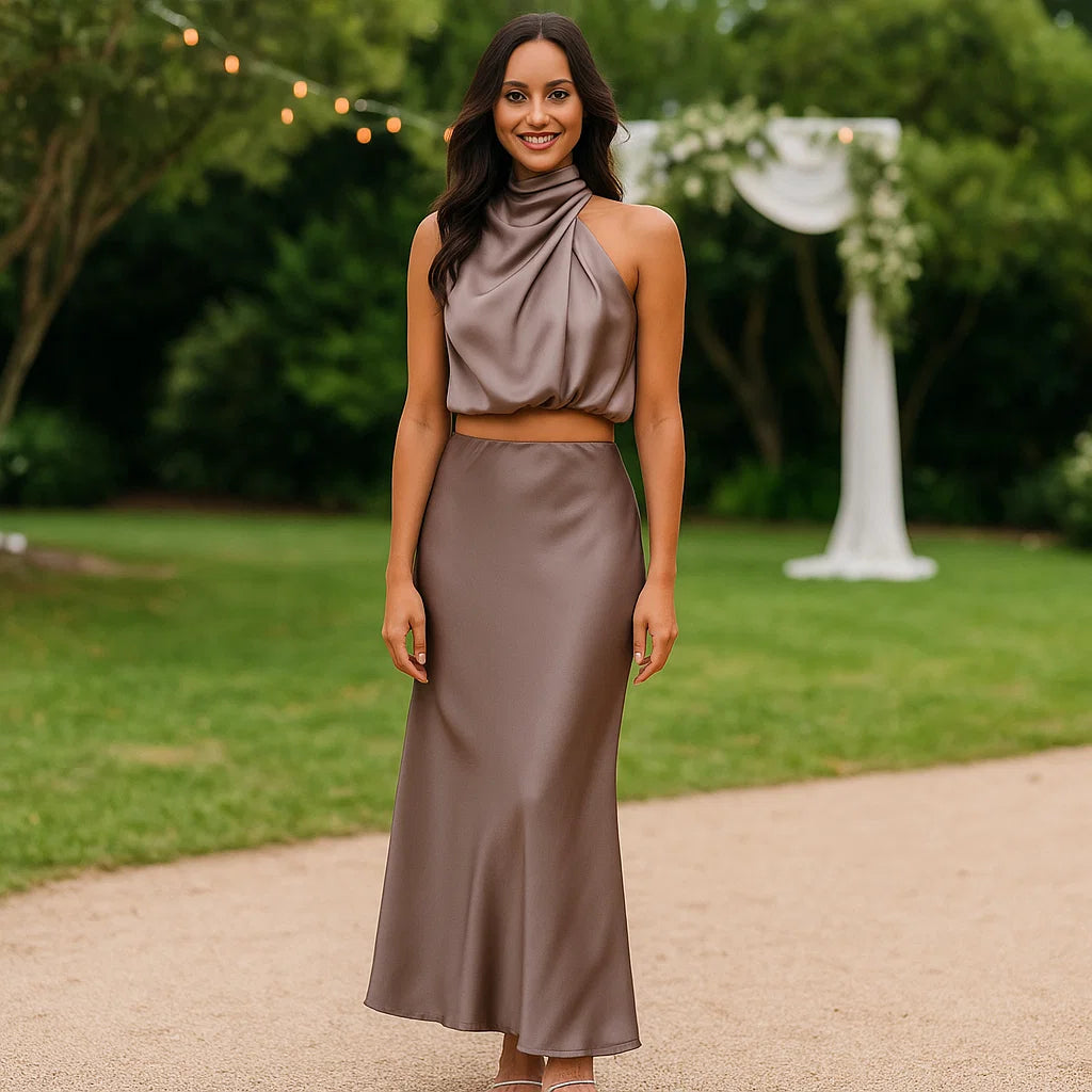 Esther – Completo Top e Gonna Satinata