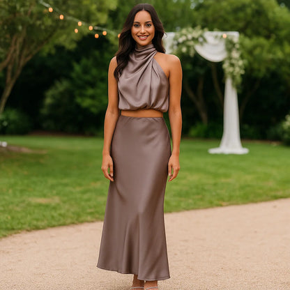 Esther – Completo Top e Gonna Satinata