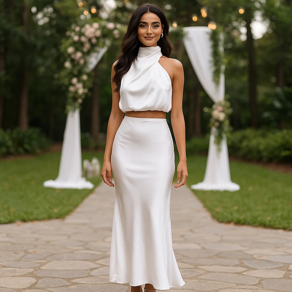 Esther – Completo Top e Gonna Satinata