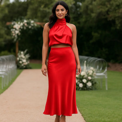 Esther – Completo Top e Gonna Satinata