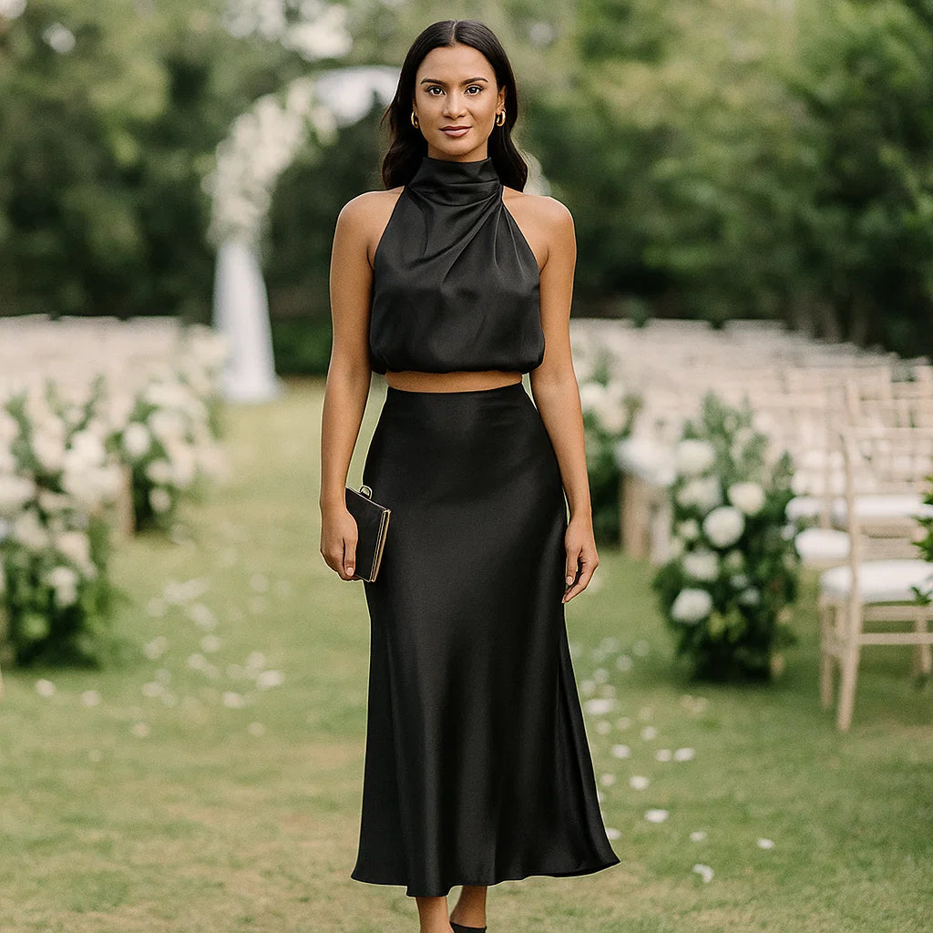 Esther – Completo Top e Gonna Satinata