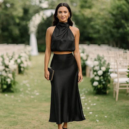 Esther – Completo Top e Gonna Satinata