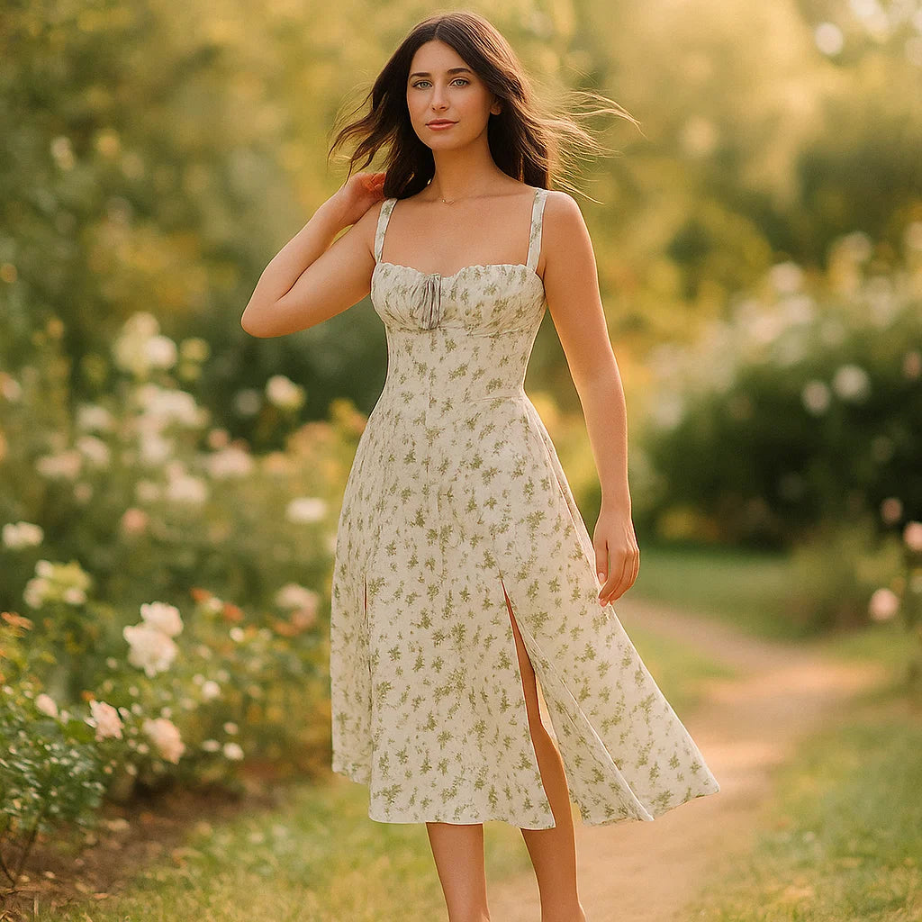 Daphne – Abito Floreale Estivo con Corsetto