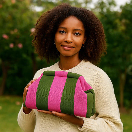 Lanie – Pochette Cosmetica Elegante a Righe