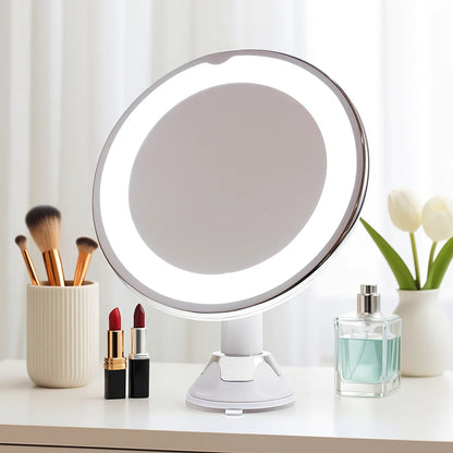 Specchio Trucco LED 10x con Rotazione 360°