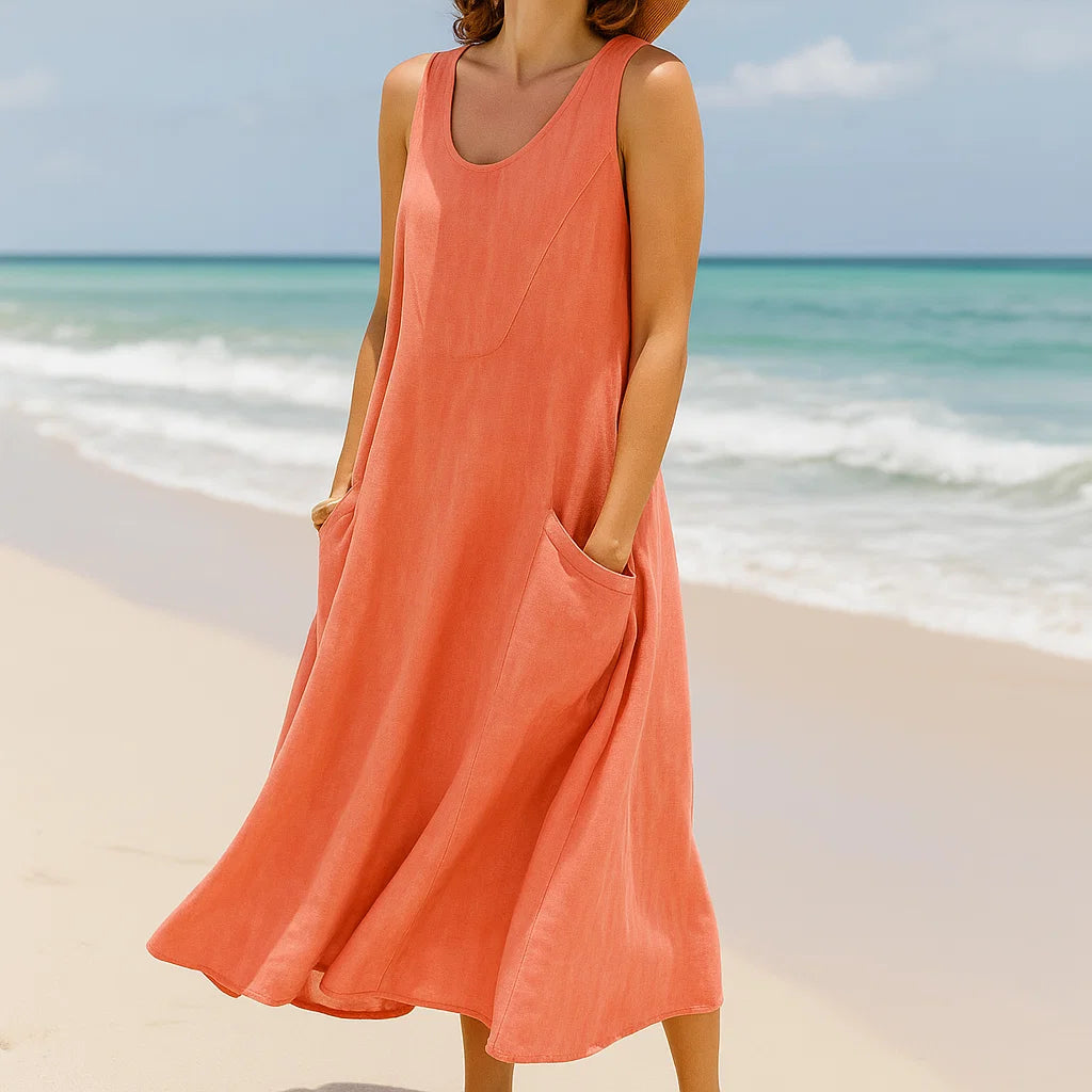 Lucy – Maxi Abito in Lino con Tasche