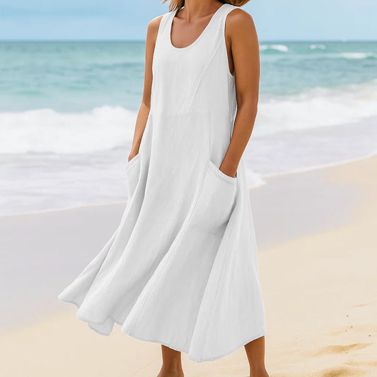 Lucy – Maxi Abito in Lino con Tasche