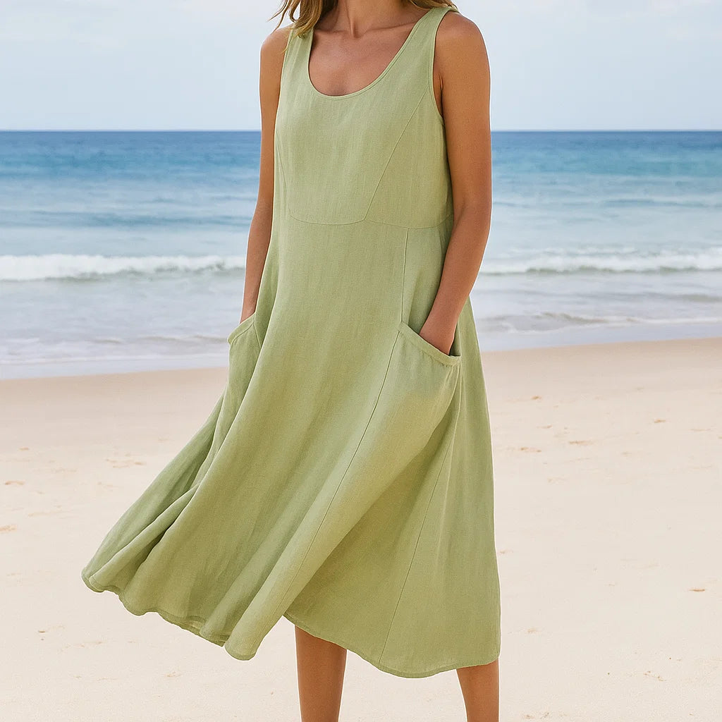 Lucy – Maxi Abito in Lino con Tasche