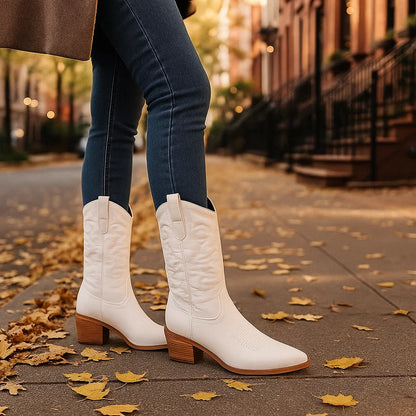 Stivali da Cowboy Donna con Accento Metallico