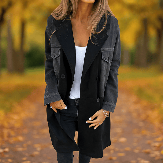 Bonfilia Trench - Cuciture Denim - Stile Unico - Alta Durabilità