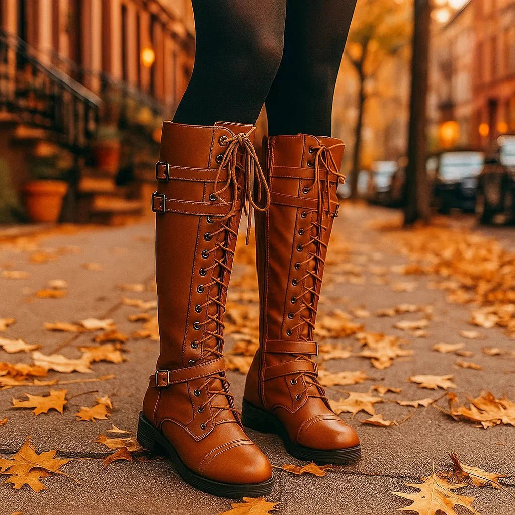 Stivaletti Donna Piatto Vintage - Con Fibbia