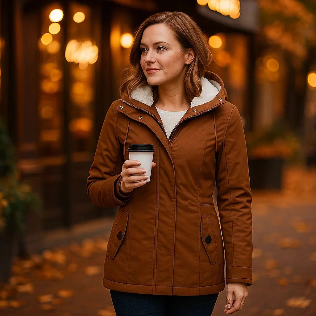 Camila Plisseret - Cappotto di Cotone - Cappuccio - Leggero - Elegante