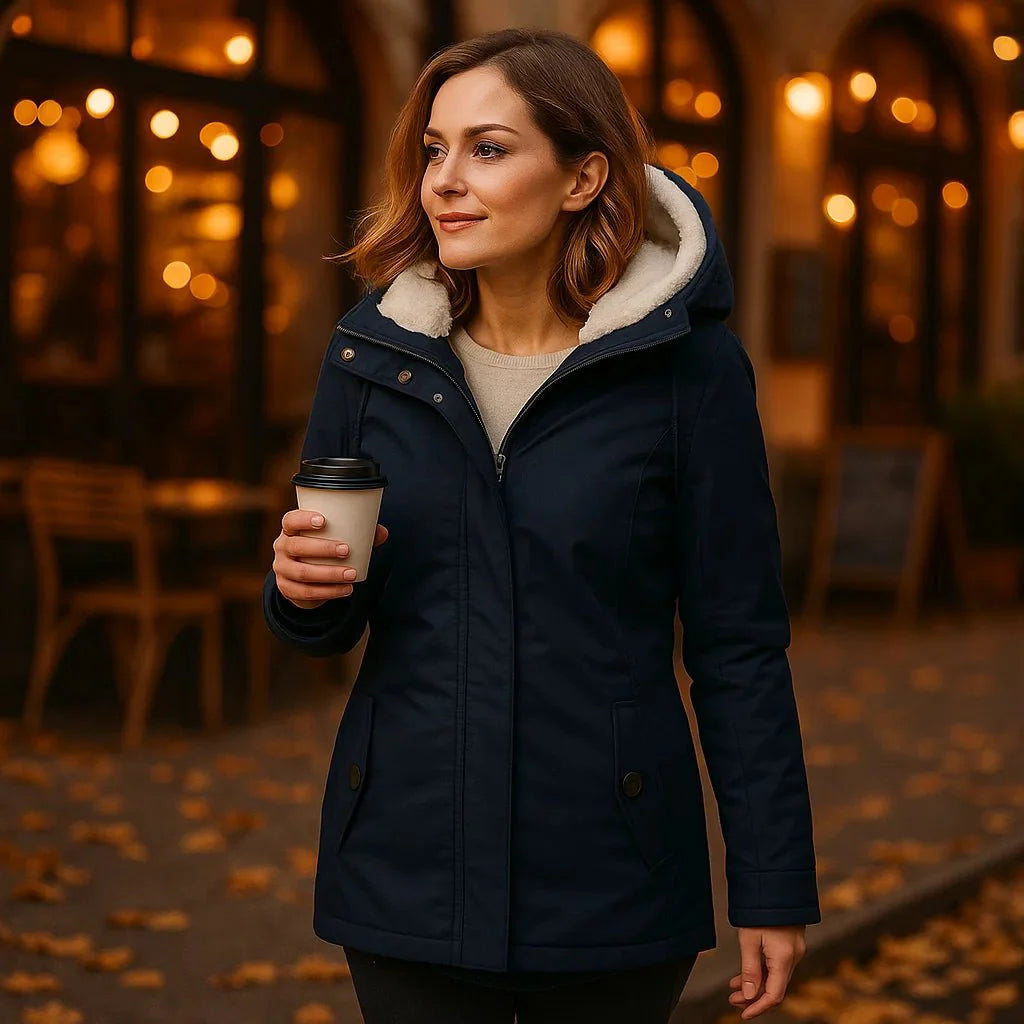 Camila Plisseret - Cappotto di Cotone - Cappuccio - Leggero - Elegante