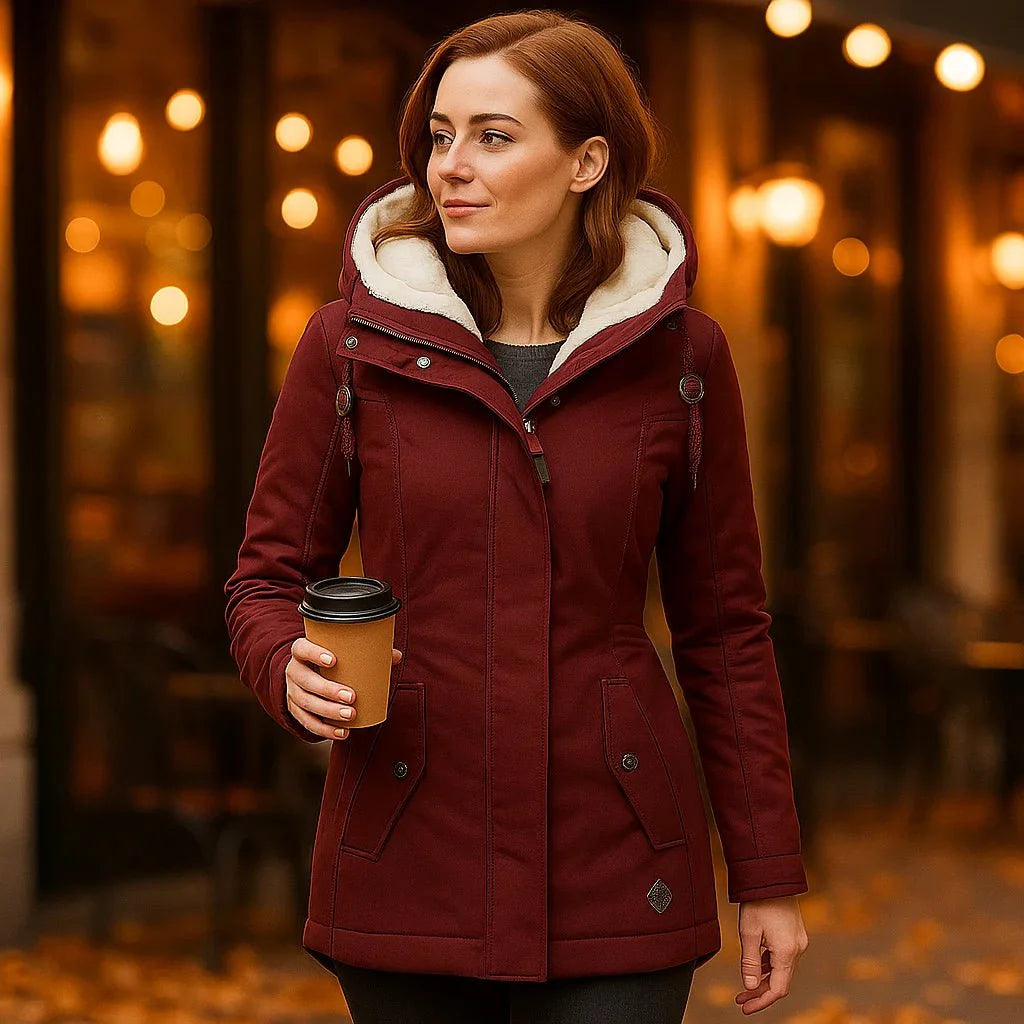 Camila Plisseret - Cappotto di Cotone - Cappuccio - Leggero - Elegante