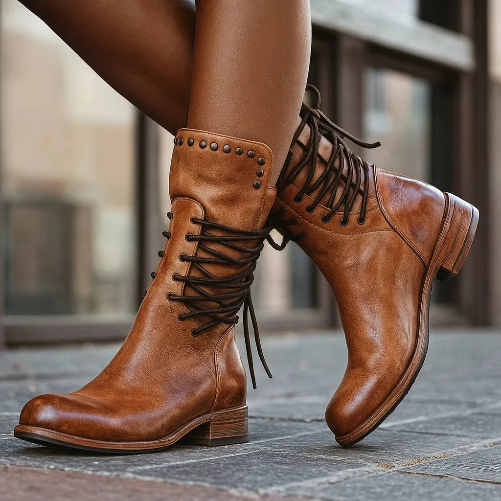 Stivaletti Chunky - In Pelle - Da Donna