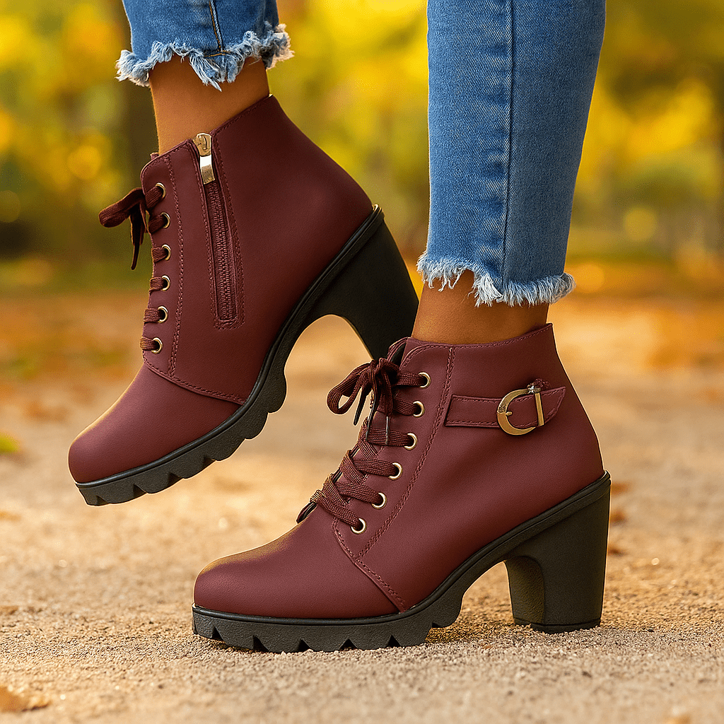Stivaletti da Donna con Tacco - Lacci - Comfort Elegante
