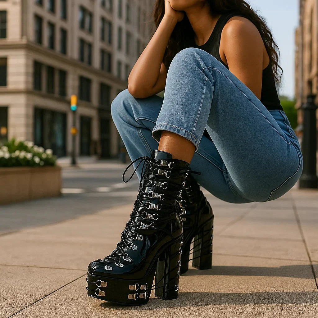 Stivaletti Donna Lacci - Alto Comfort - Stile Elegante - Durabilità