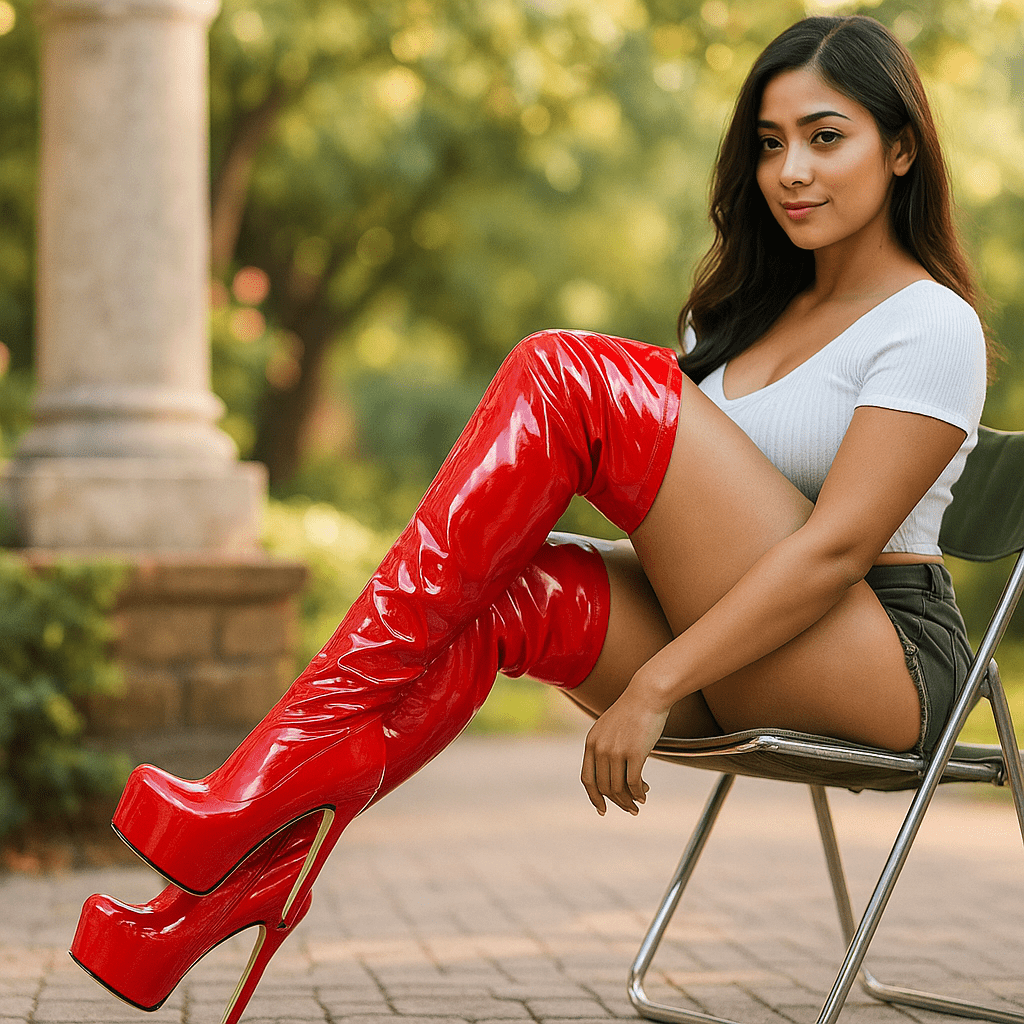 Stivali Stiletto Donna al Ginocchio - Tacco Alto - Alta Lucentezza