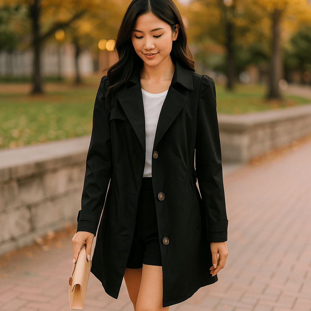 Cappotto Trench Elegante Donna - Bottone Singolo - Comfort Stile