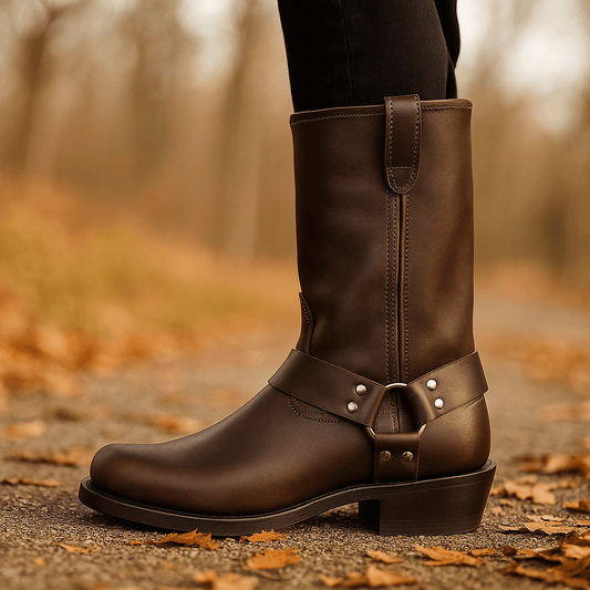 Stivaletti da Donna al Polpaccio - Cintura Pelle - Fibbia Borchie