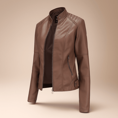 Giacca Slim Fit Donna - Collo Mao - Zip - Fino ai Fianchi