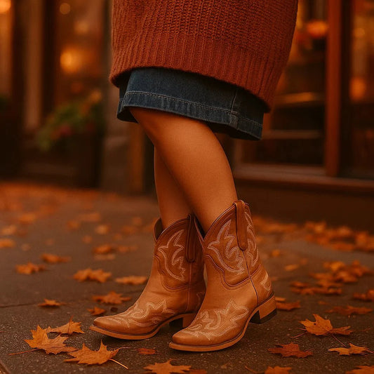 Laurice - Stivali cowboy in pelle ricamati - Stile unico - Lunga durata