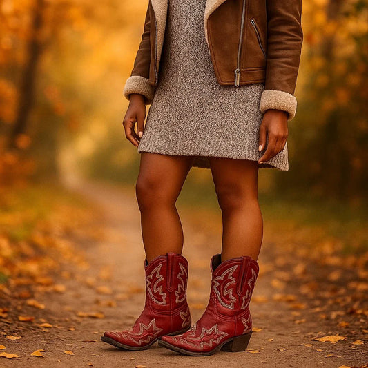 Laurice - Stivali cowboy in pelle ricamati - Stile unico - Lunga durata