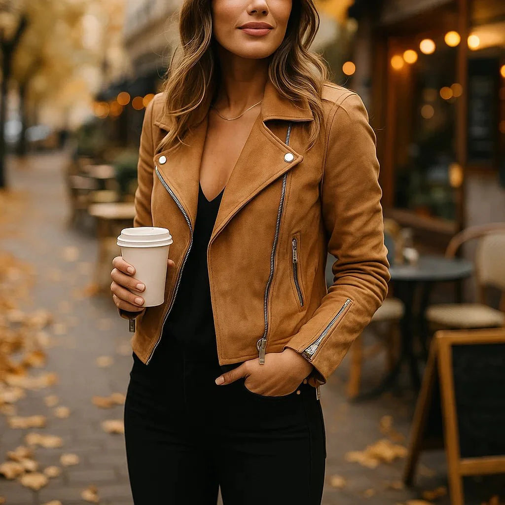 Marielle - Giacca Sued Corta - Leggera - Versatile - Comoda