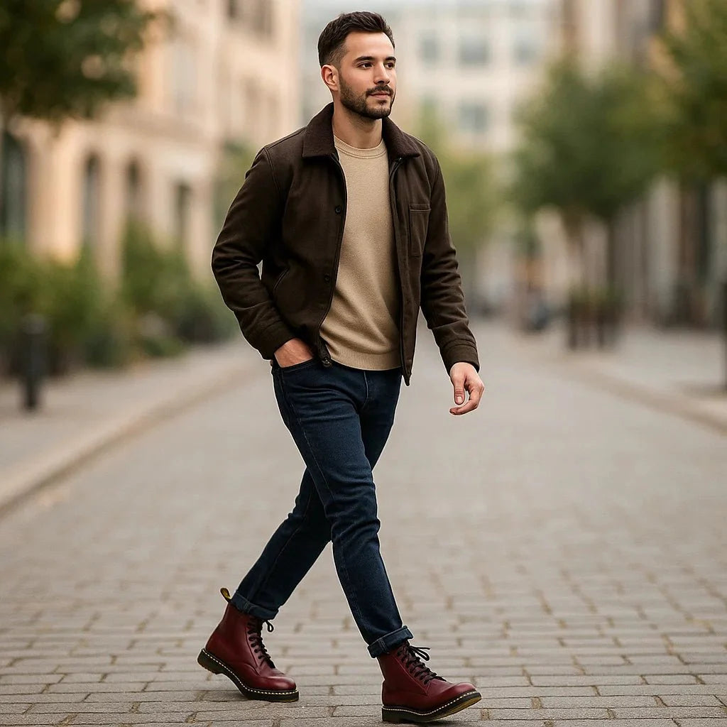 Stivali Botki - Calzature Eleganti in Pelle - Uomo