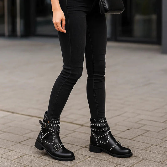 Stilla - Stivaletti Biker Donna - Anfibi - Cerniera Laterale