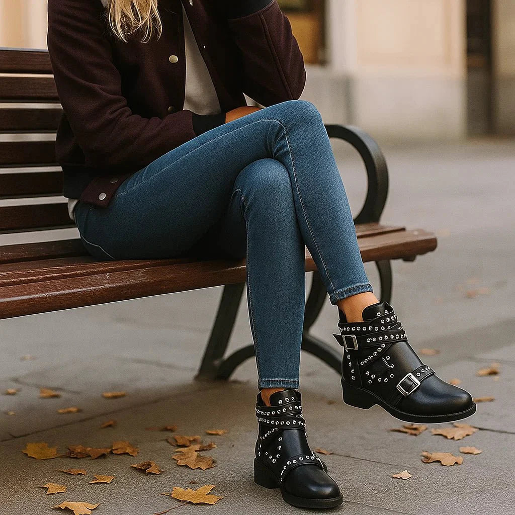 Stilla - Stivaletti Biker Donna - Anfibi - Cerniera Laterale