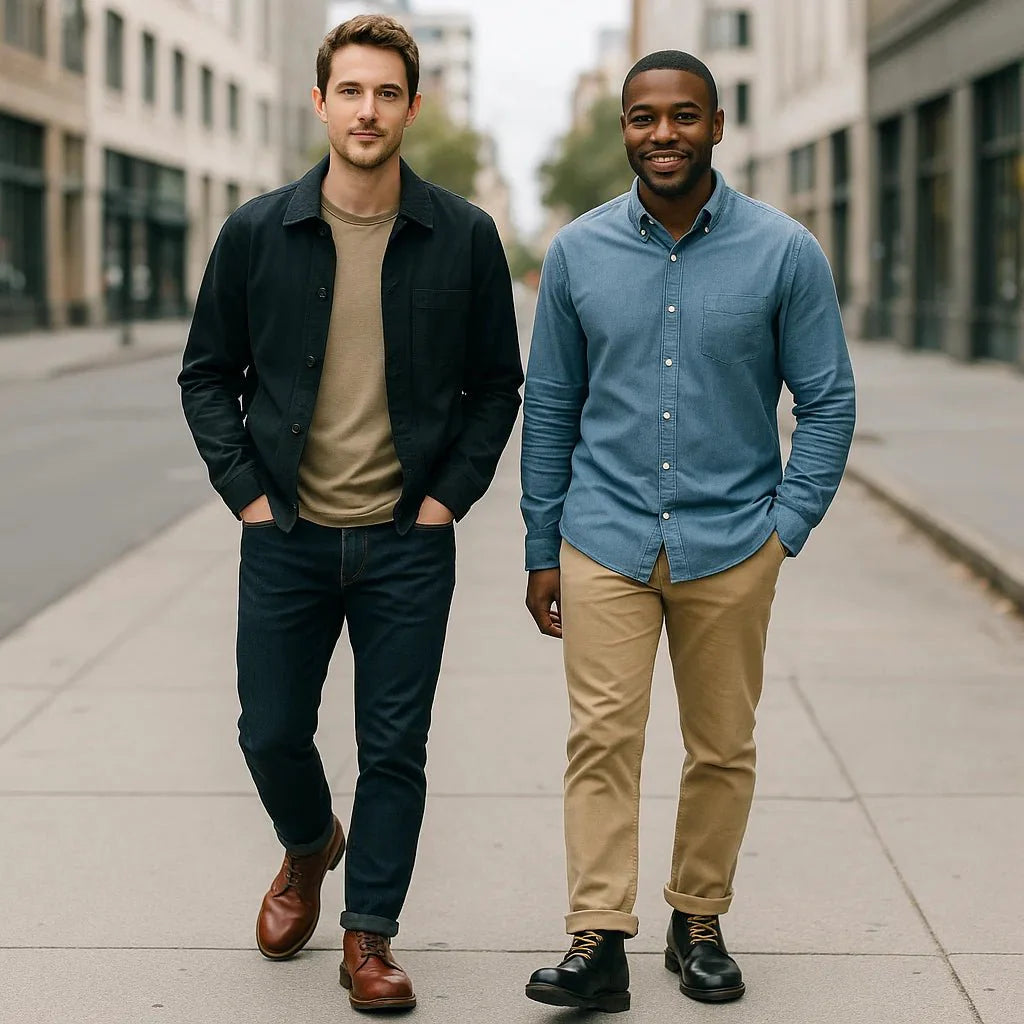 Stivaletti classici da uomo - pelle - eleganti - stringati