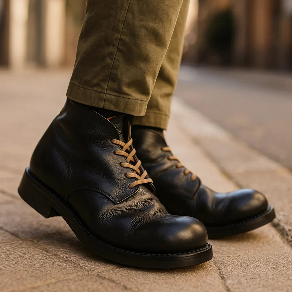 Stivaletti classici da uomo - pelle - eleganti - stringati