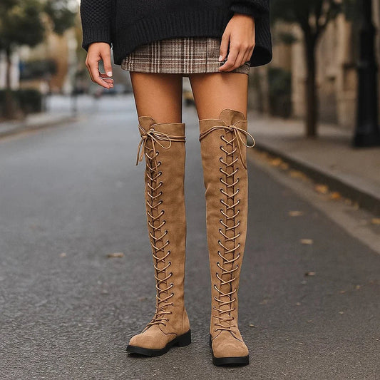 Stilla Luo - Stivali Overknee Donna - con Lacci