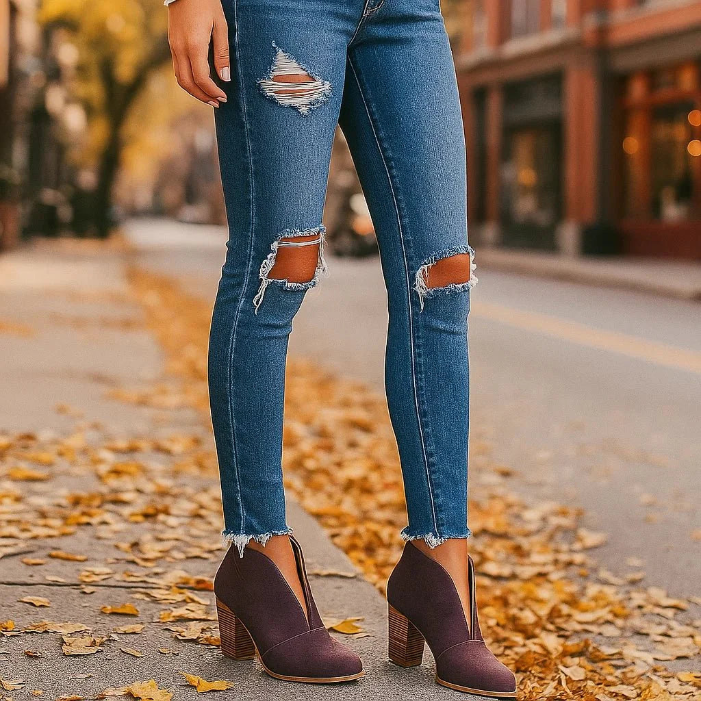 Stilla - Stivaletti in Pelle Donna alla Moda - Tacco Medio