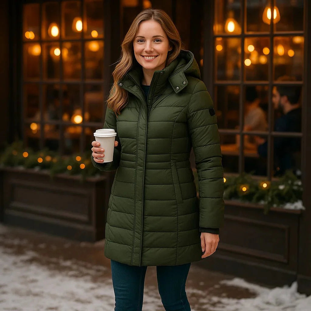 Stilla - Cappotto Lungo Alla Moda - Fodera Morbida - Cappuccio