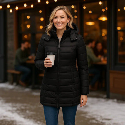 Stilla - Cappotto Lungo Alla Moda - Fodera Morbida - Cappuccio