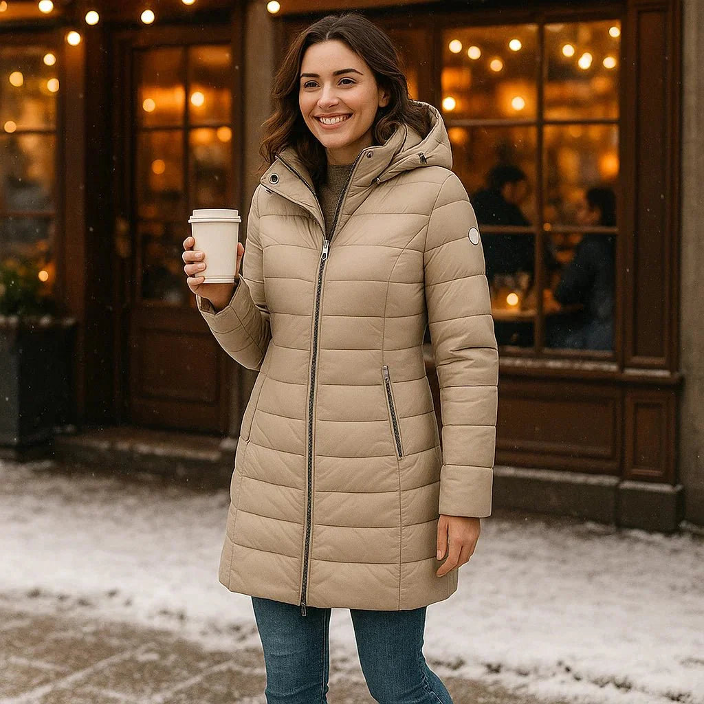 Stilla - Cappotto Lungo Alla Moda - Fodera Morbida - Cappuccio